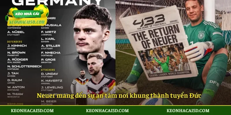 Neuer mang đến sự an tâm nơi khung thành tuyển Đức