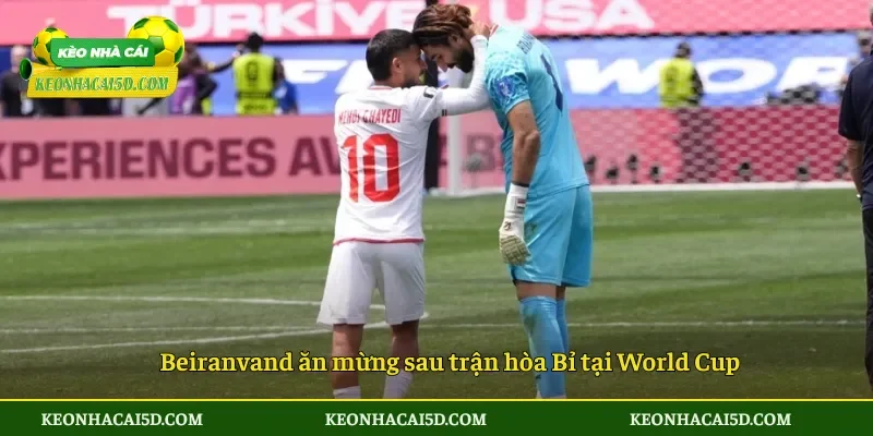 Thủ thành Iran từ chàng trai vô gia cư đến người hùng 4 Beiranvand ăn mừng sau trận hòa Bỉ tại World Cup