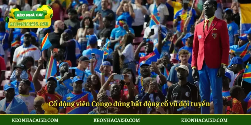 Cổ động viên Congo đứng bất động cổ vũ đội tuyển