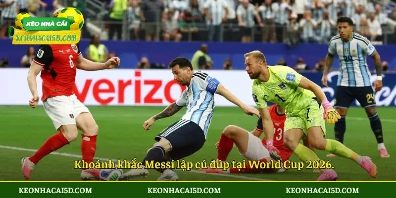 Khoảnh khắc Messi lập cú đúp tại World Cup 2026.